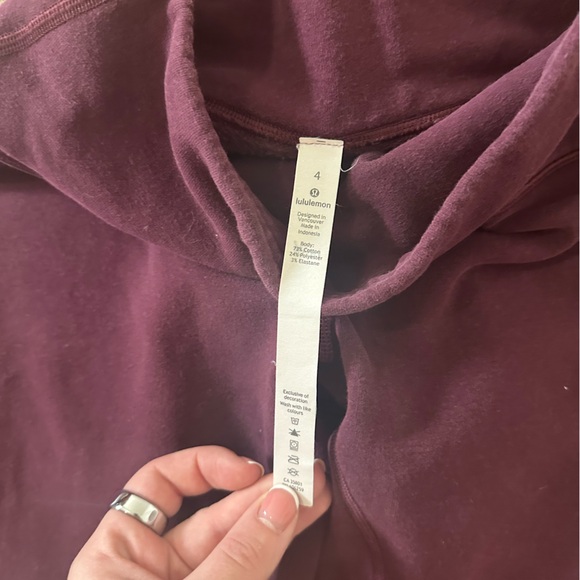 Lululemon Burgundy Fleece Leggings - Picture 2 of 3